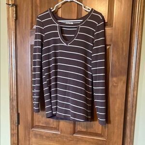 Brown Striped Women's Top